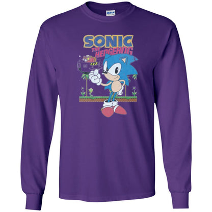 Gamer T-shirt Sega Sonic The Hedgehog Battles Dr. Eggman Robotnik Purple