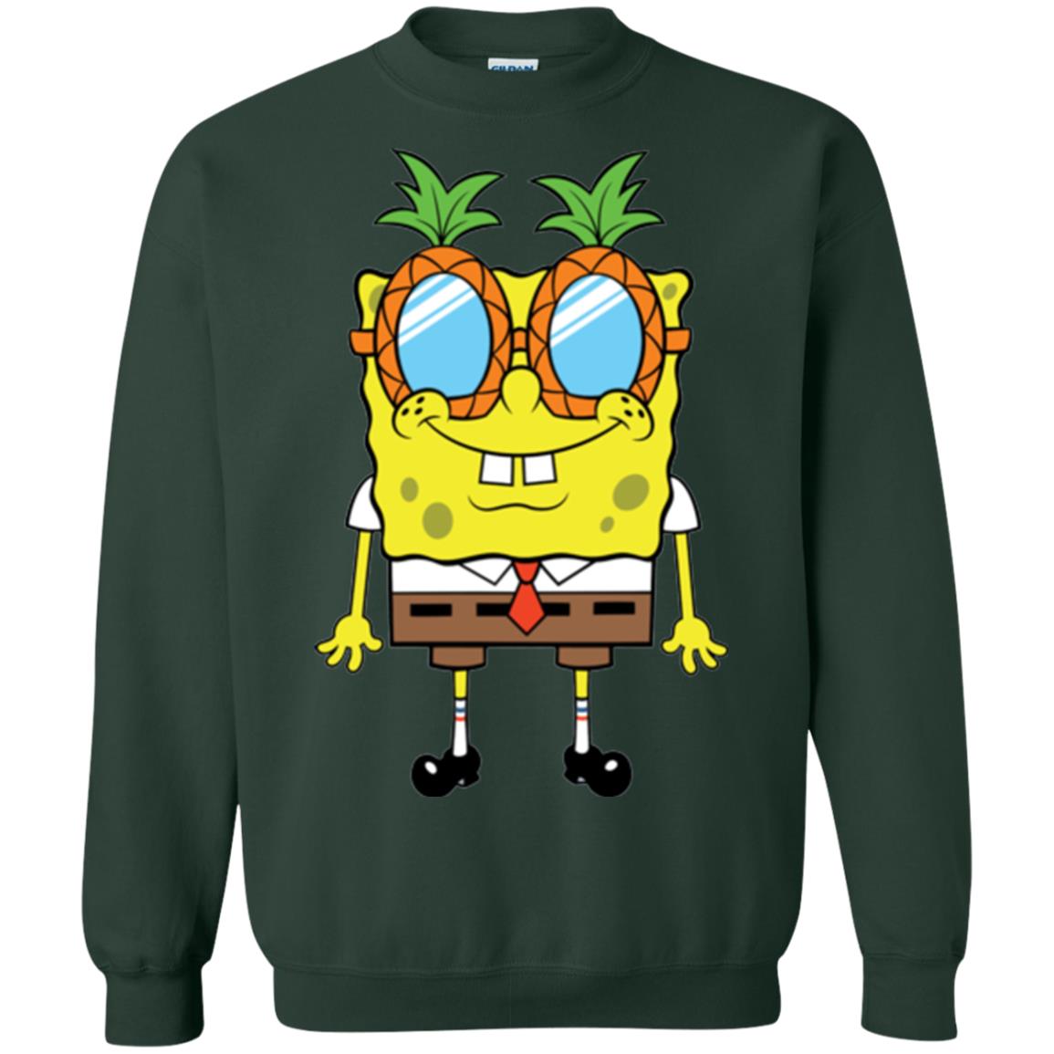 Nickelodeon Spongebob Squarepants Pineapple Glasses T-shirt Forest Green