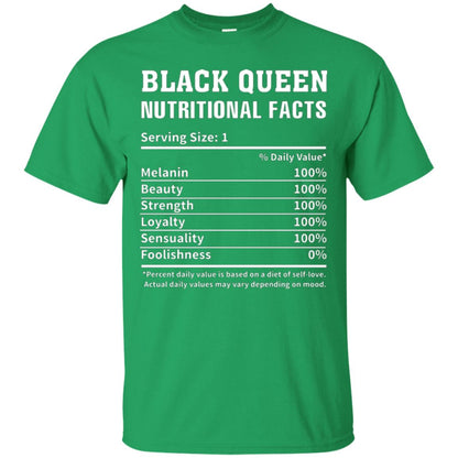 Nubian T-shirt Black Queen Nutritional Facts Irish Green