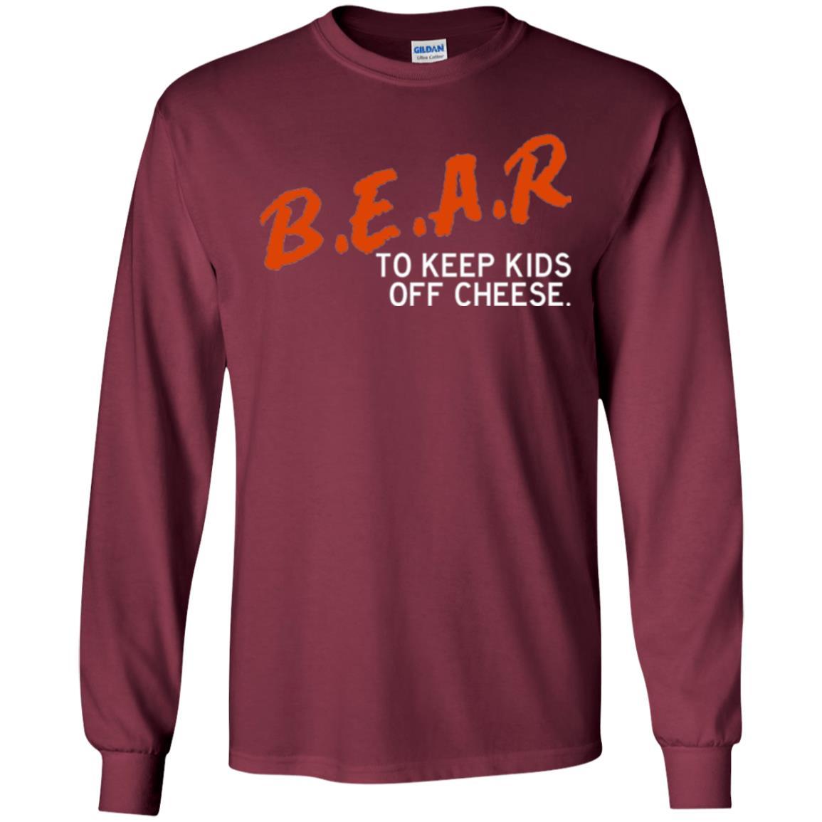 Chicago Football T-shirt B.e.a.r. To Keep Kids Off Cheese Maroon