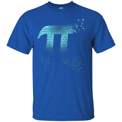Pi Shattered Teal Designer Pi Day T-shirt Royal