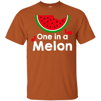 One In A Melon Watermelon Funny Fruit Pun Shirt Texas Orange