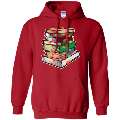 Fairy Lights Christmas Gift T-shirt Book Lover Red