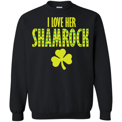 St. Patrick's Day T-shirt I Love Her Shamrock Black