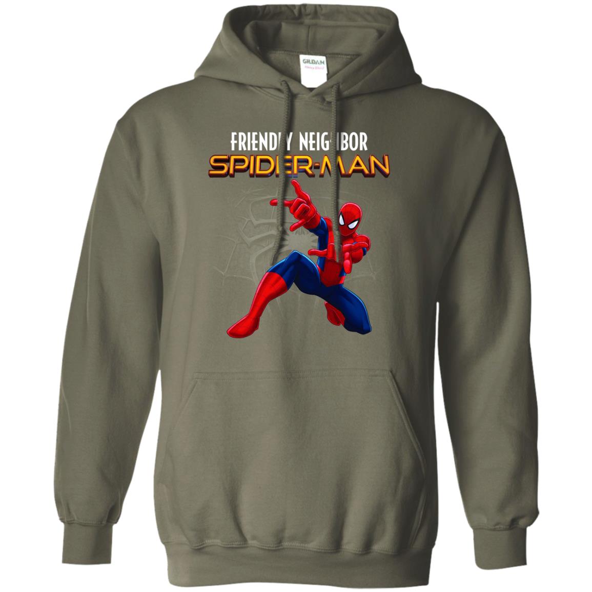 Friendly Neighbor Spider Man Movie Fan T-shirt Military Green
