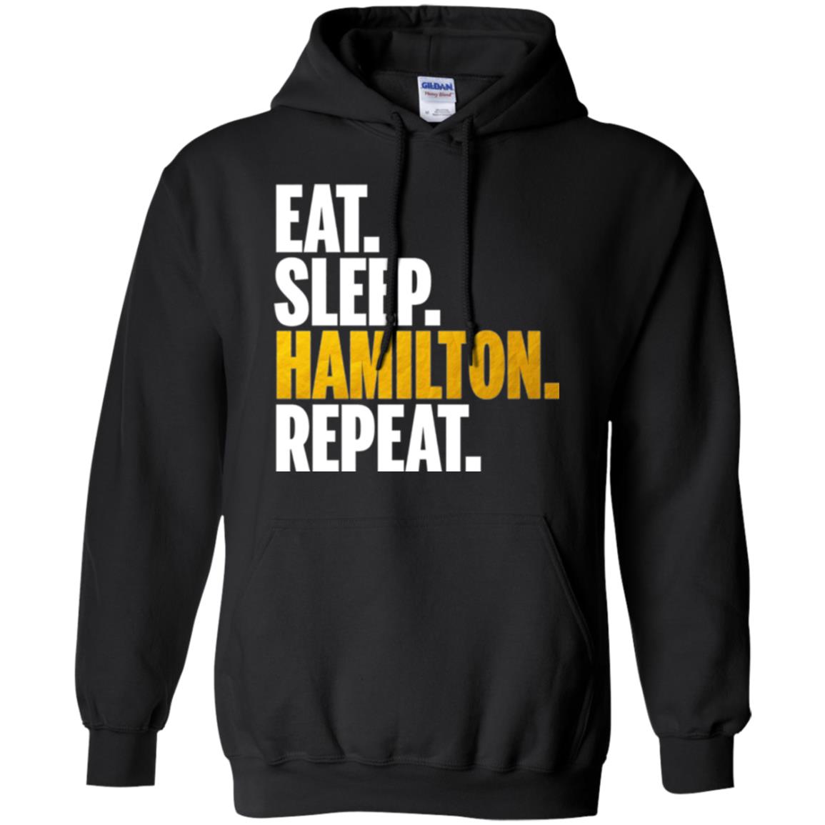 Hamilton T-shirt Eat Sleep Hamilton Repeat Black