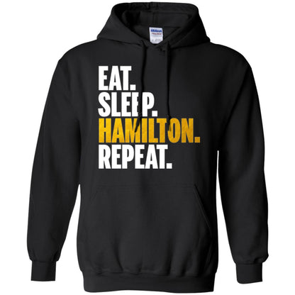 Hamilton T-shirt Eat Sleep Hamilton Repeat Black