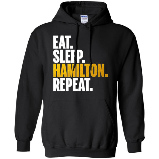 Hamilton T-shirt Eat Sleep Hamilton Repeat Black