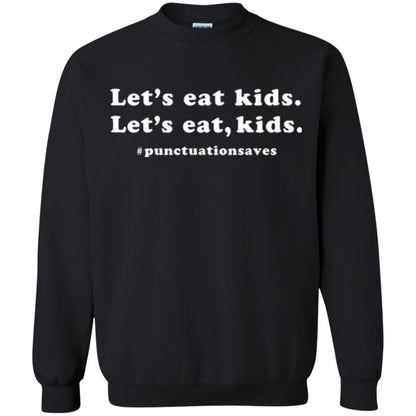 Funny Teacher T-shirt Let_s Eat Kids Punctuation Saves Black