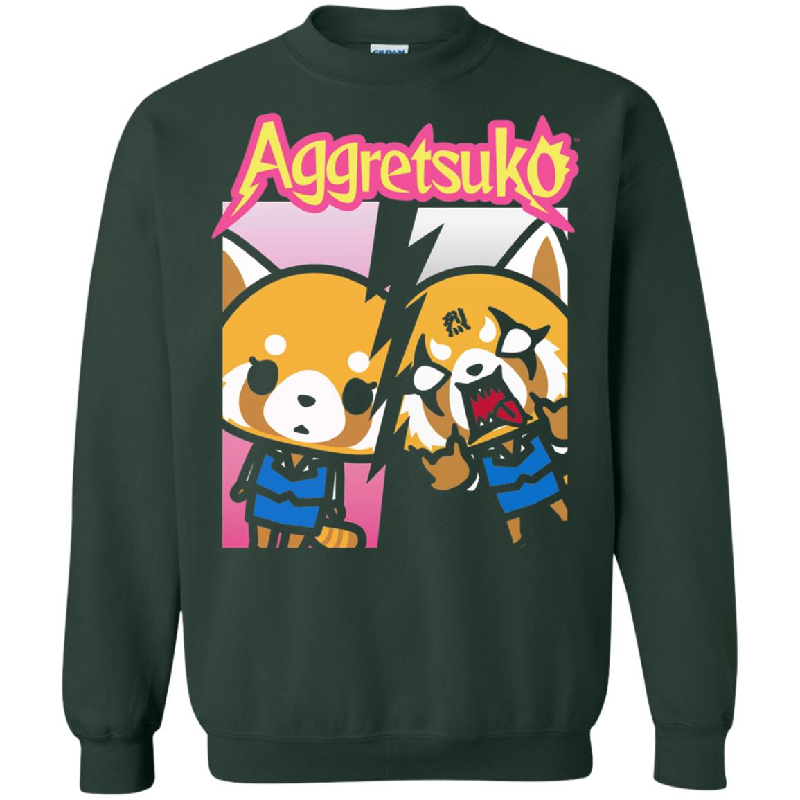 Aggretsuko Split Personality T-shirt Forest Green