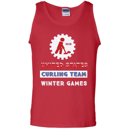 United States Curling Team Winter Games Curling Lover T-shirt Red