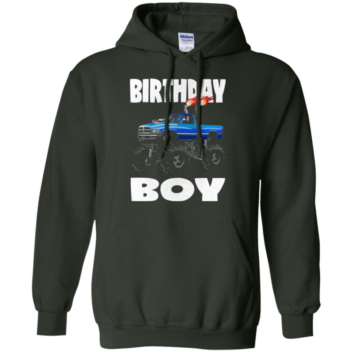 Monster Truck T-shirt Birthday Boy Vintage Forest Green