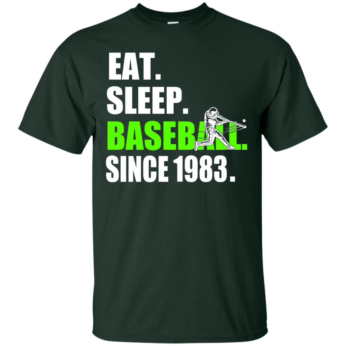 Eat Sleep Baseball Since 1983 35th Birthday Shirt Forest