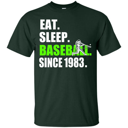 Eat Sleep Baseball Since 1983 35th Birthday Shirt Forest
