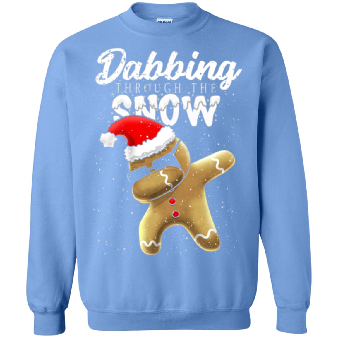 Dabbing Gingerbread T-shirt Dabbing Through The Snow Carolina Blue