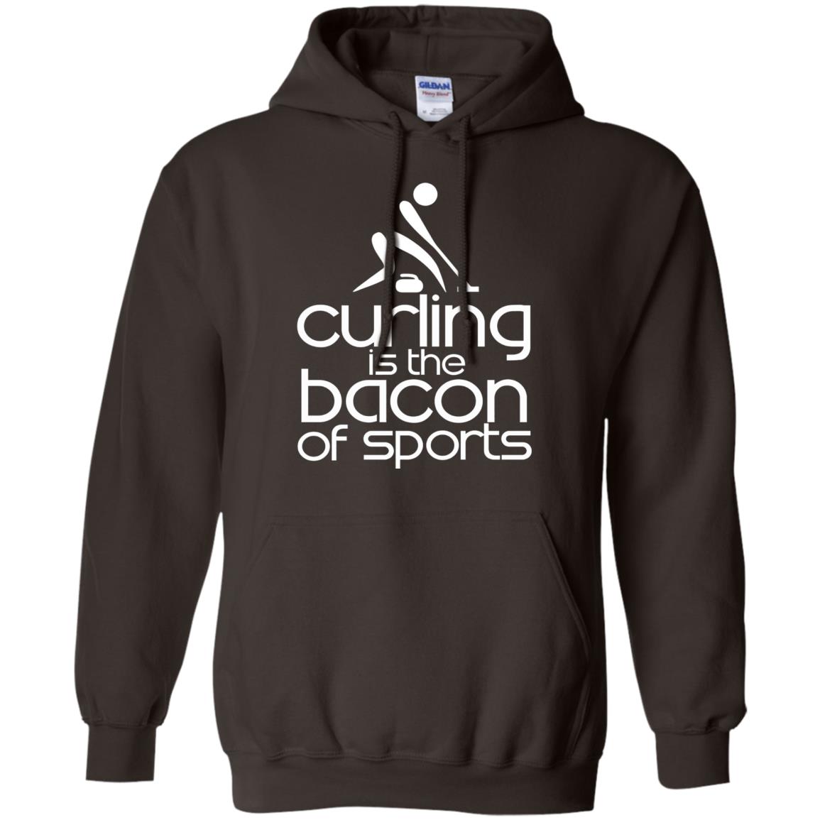 Funny Curling Is The Bacon Of Sports T-shirt Dark Chocolate