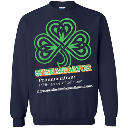 Saint Patrick's Day T-shirt Shenanigator A Person Who Instigates Shenanigans Navy
