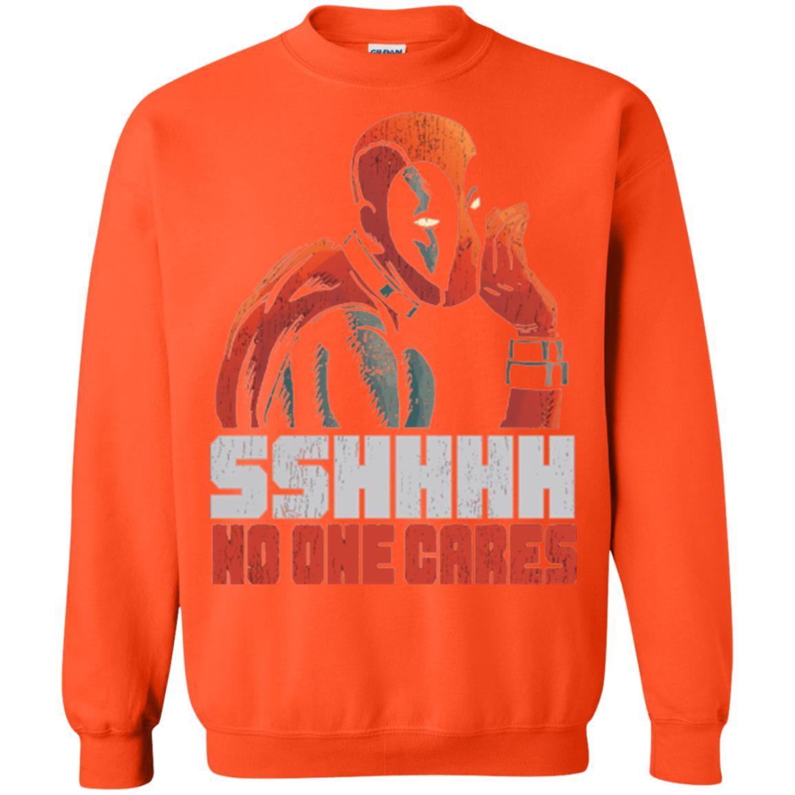 Marvel Deadpool T-shirt Sshhhh No One Cares Whisper Graphic Orange
