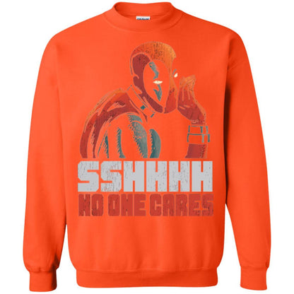 Marvel Deadpool T-shirt Sshhhh No One Cares Whisper Graphic Orange