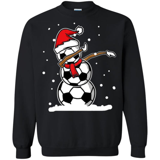 Christmas T-shirt Dabbing Snowman Soccer Black