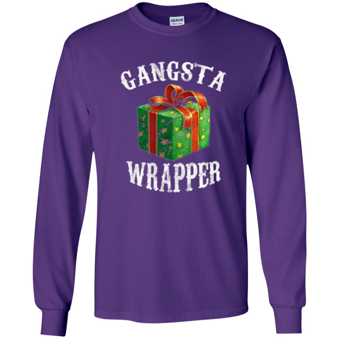 Christmas T-shirt Gangsta Wrapper Novelty Purple