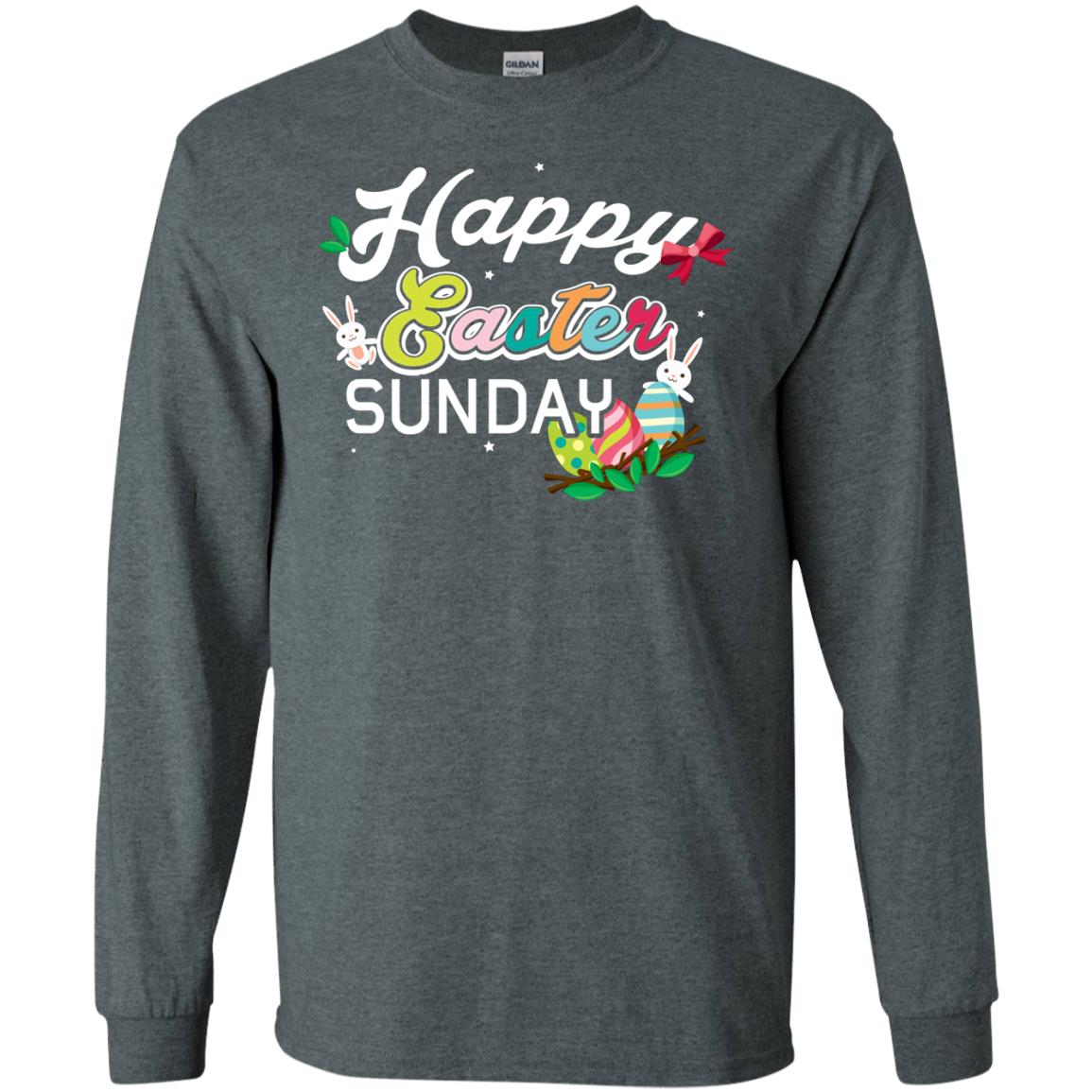 Christian T-shirt Happy Easter Sunday Dark Heather