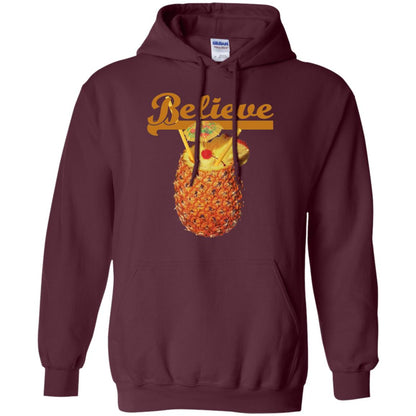 Believe Pineapple Cuptropical Drink T-shirt Maroon
