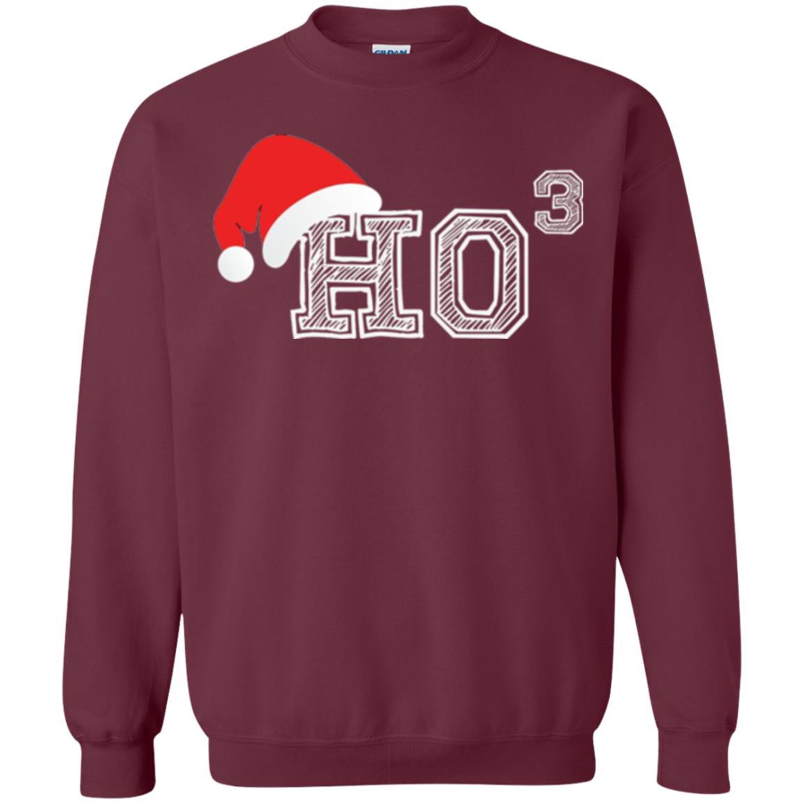 Christmas T Shirt Ho Ho Ho X 3 Third Power Maroon