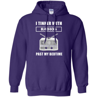 Funny Radio T-shirt I Tinker With Radios Past My Bedtime Purple