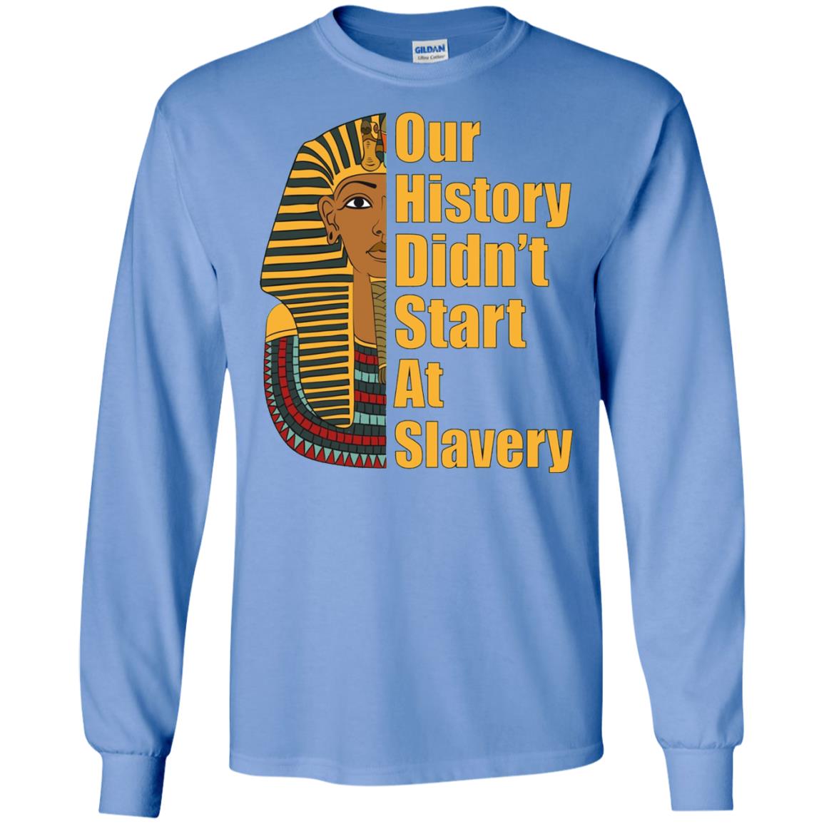 Proud African American T-shirt Black History Didn_t Start At Slavery Carolina Blue