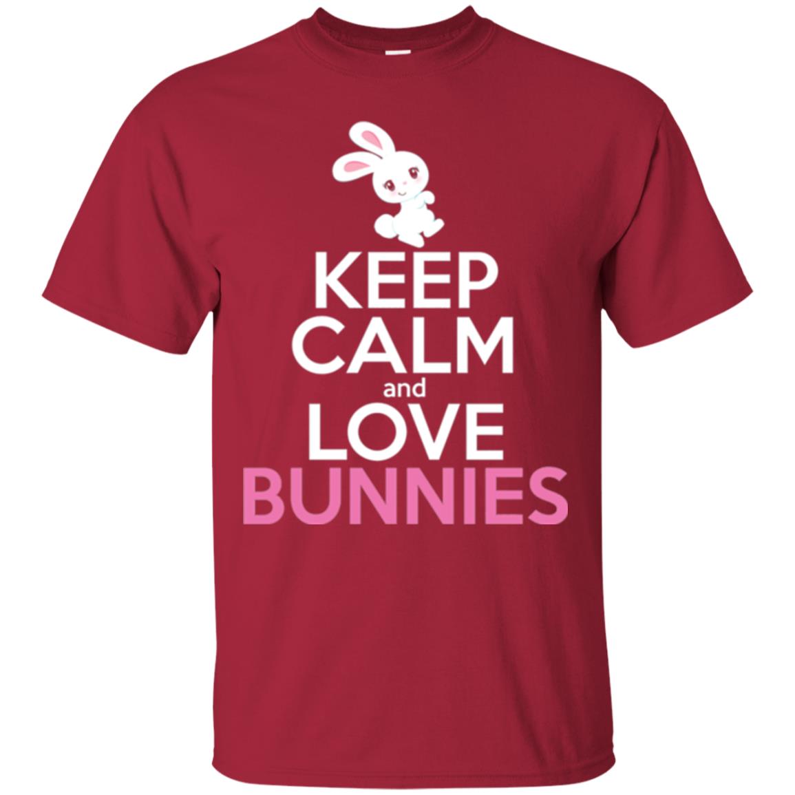 Bunny T-shirt Keep Calm And Love Bunnies Cardinal