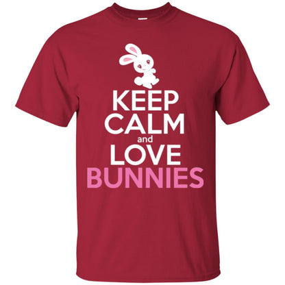 Bunny T-shirt Keep Calm And Love Bunnies Cardinal