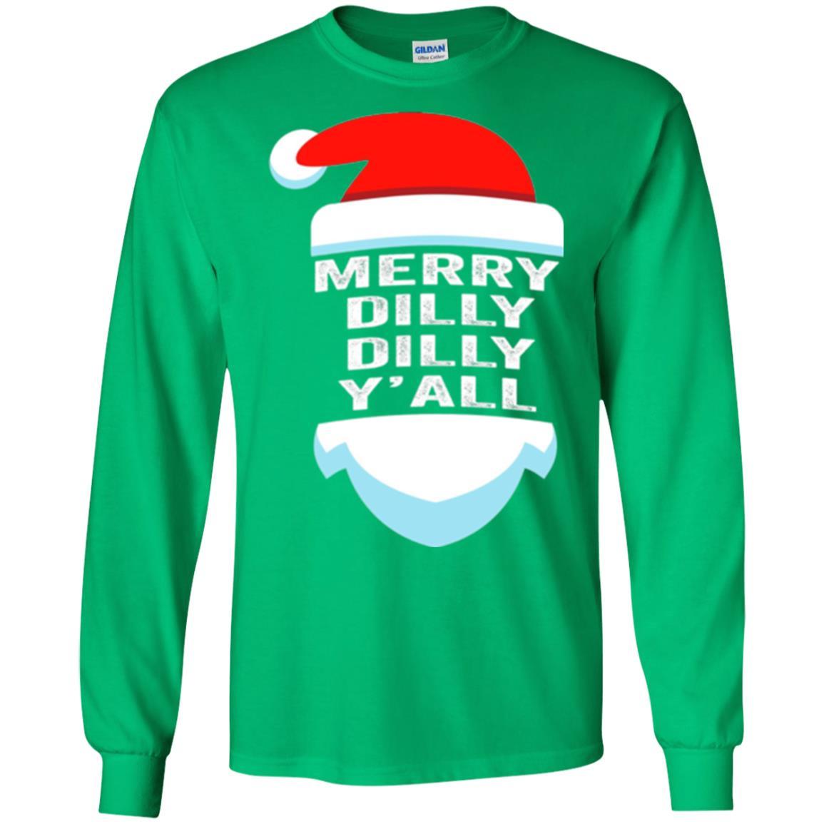Christmas T-shirt Dilly Dilly Yall Santa Hat Christmas T-shirt Irish Green