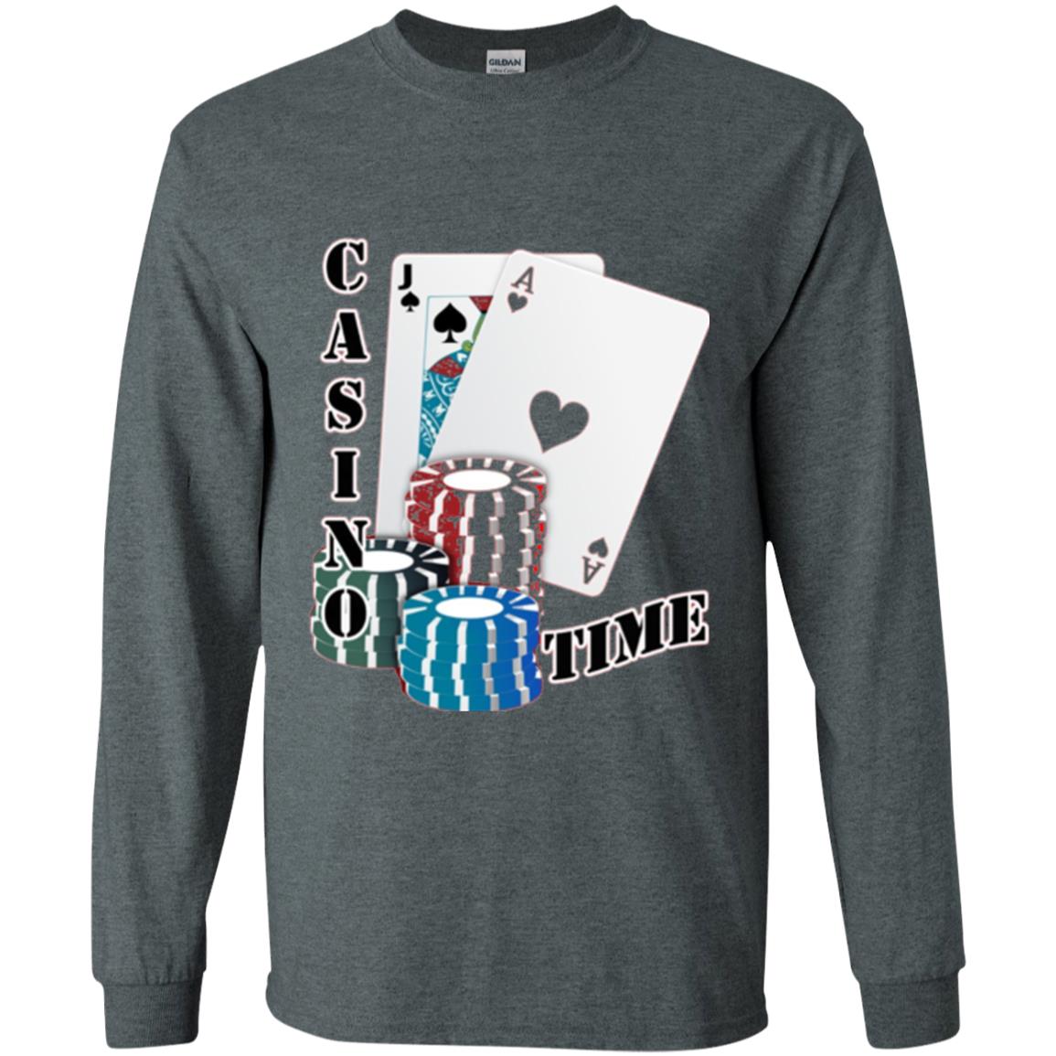 Fun Gambling T-shirt Casino Time Dark Heather