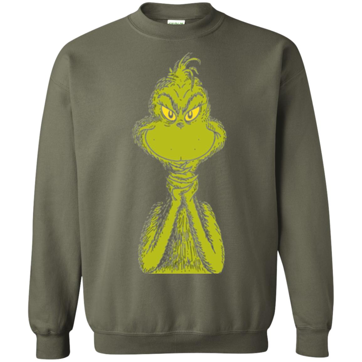 Dr. Seuss Classic Sly Grinch T-shirt Military Green