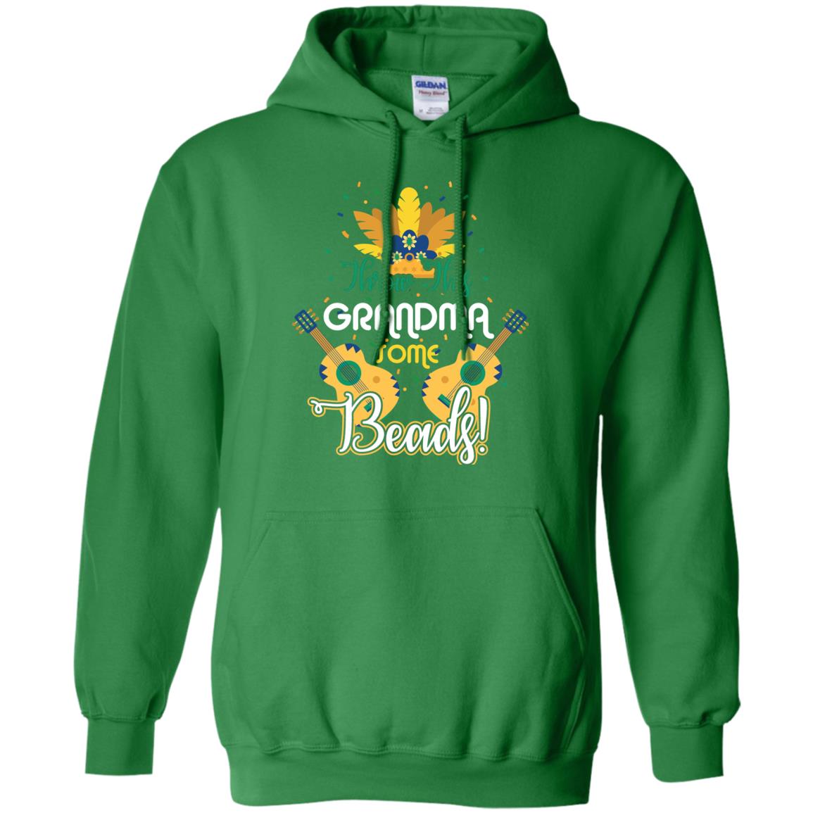Mardi Gras T-shirt Throw This Grandma Some Beads Irish Green