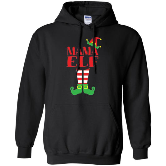 Family Christmas T-shirt Mama Elf T-shirt Black