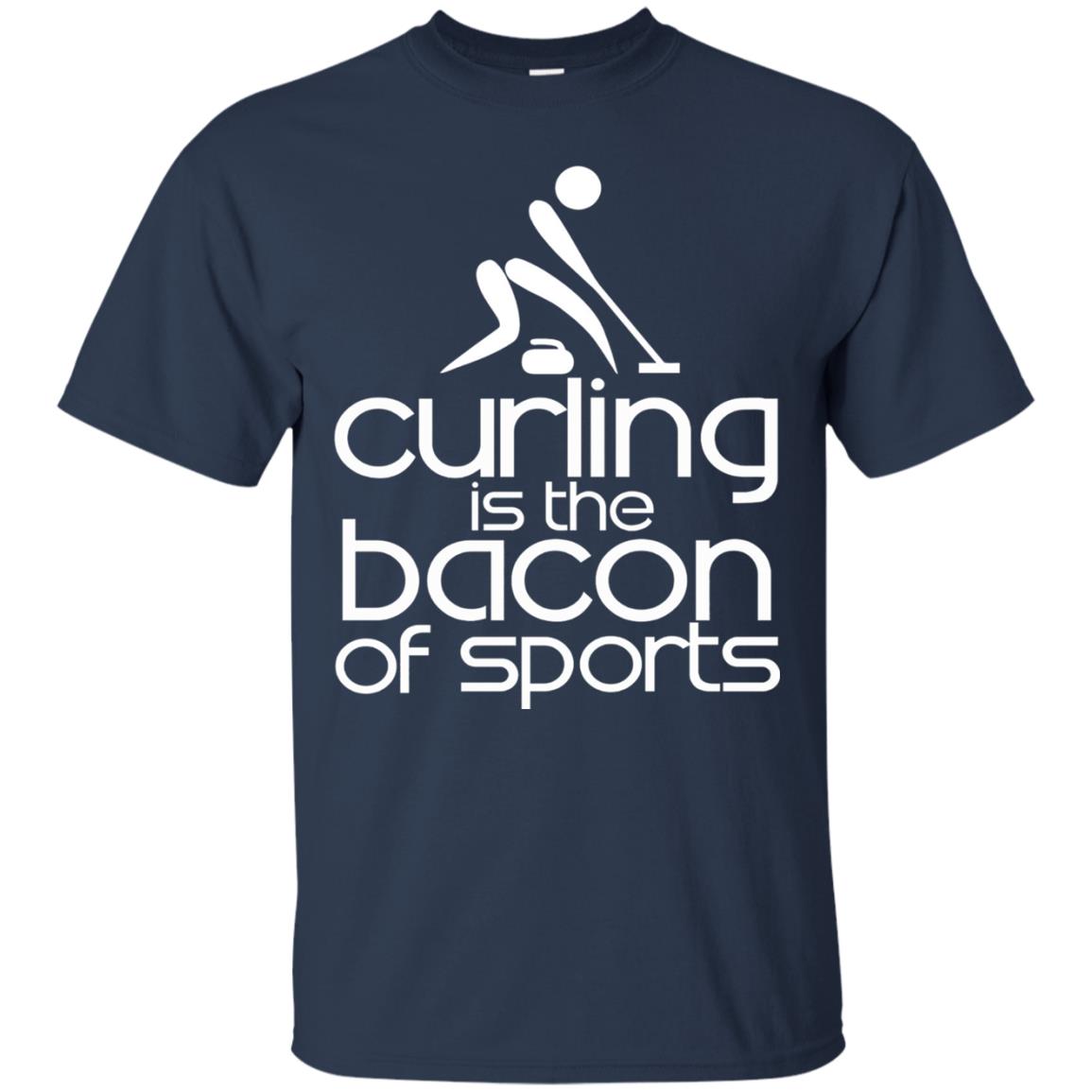 Funny Curling Is The Bacon Of Sports T-shirt Navy