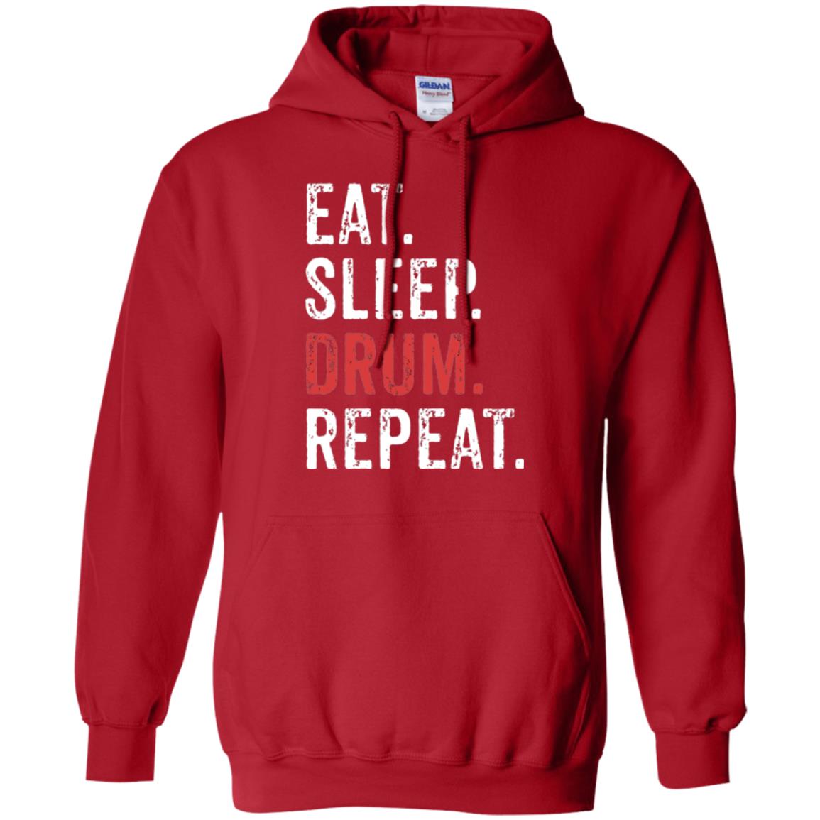 Drummer T-shirt Eat Sleep Drum Repeat Red