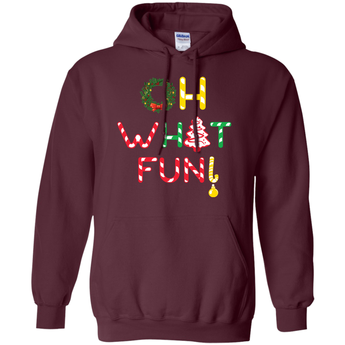 Christmas T-shirt Oh What Fun Maroon
