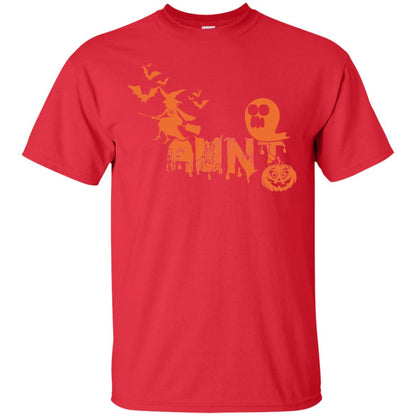Halloween Pumpkin Aunt Auntie Family Shirt Red