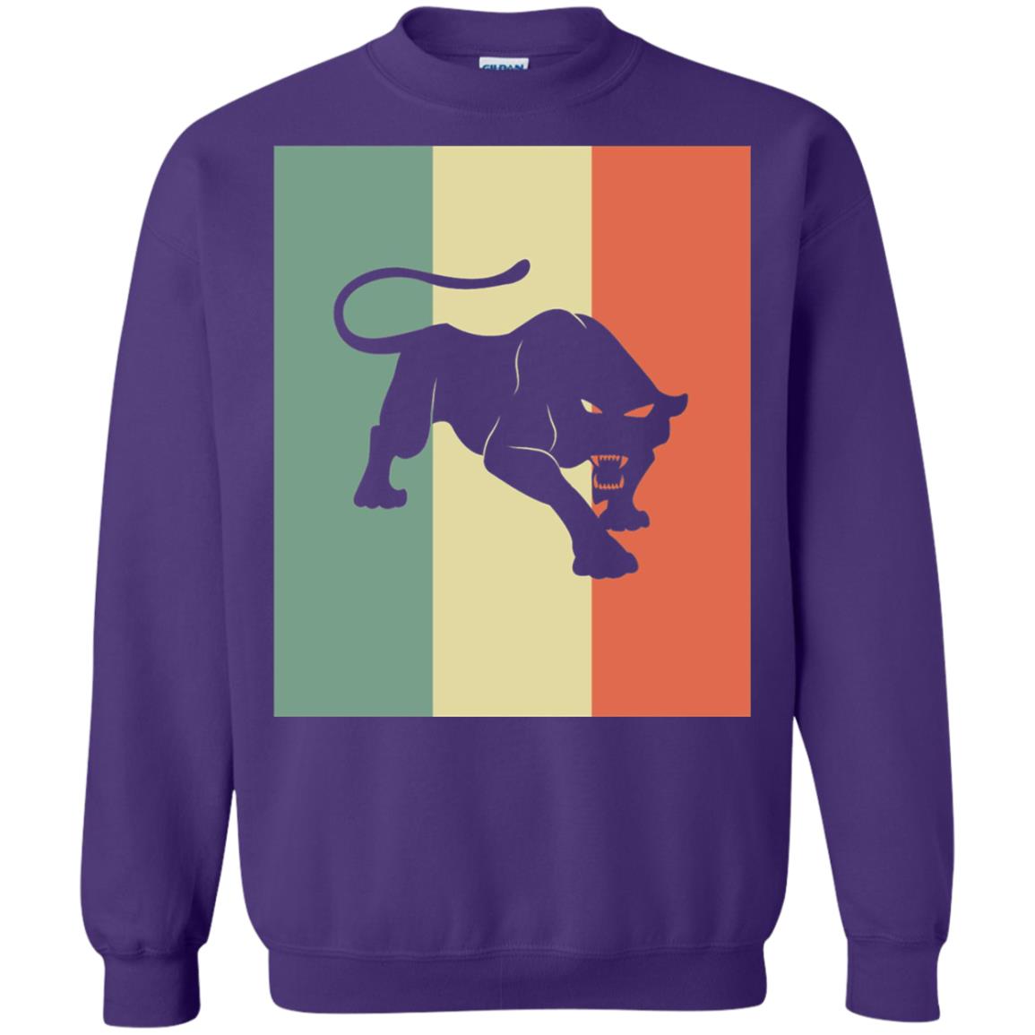 Black Panther Silhouette Gift Shirt Retro Vintage Classic Tee Purple