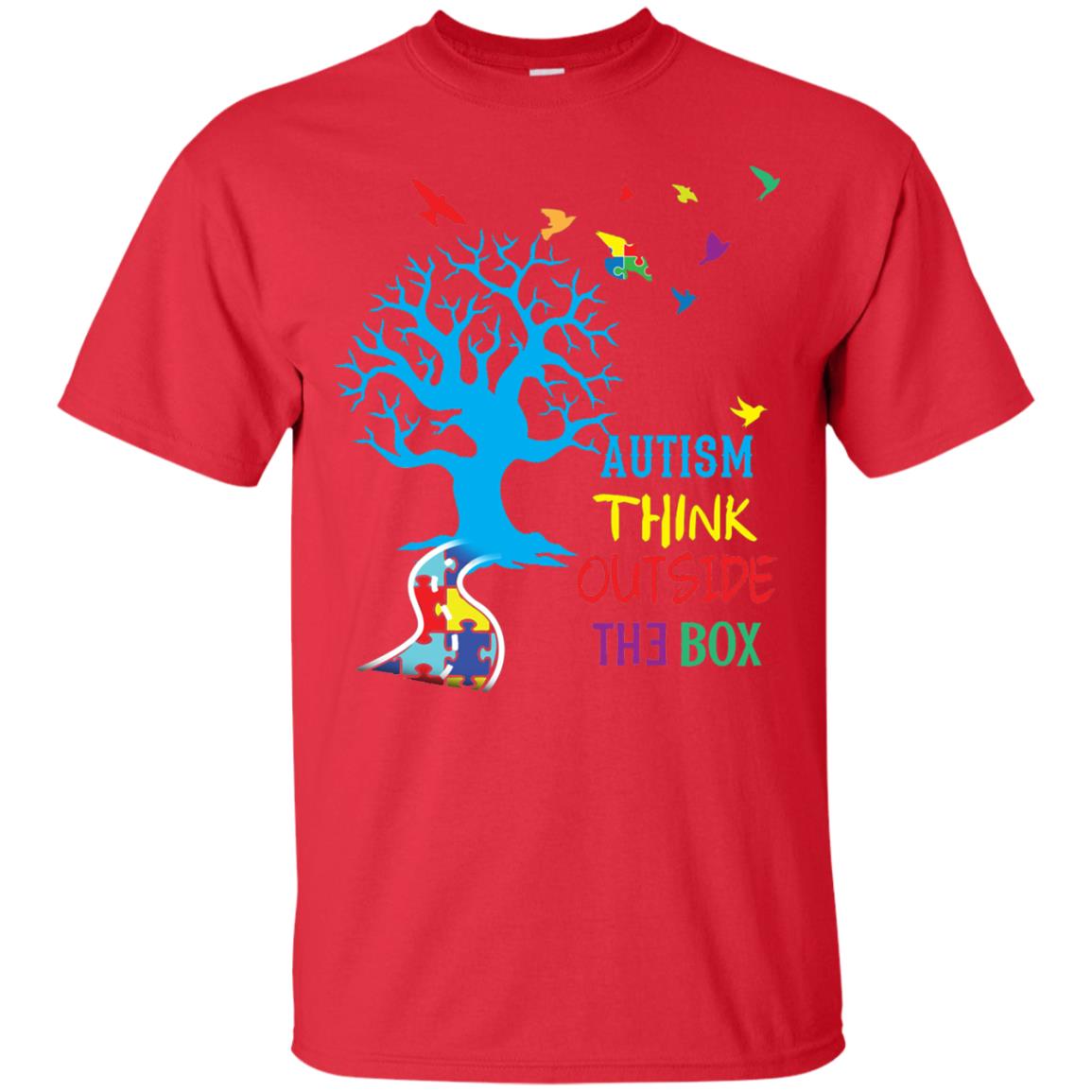 Autism Awareness T-shirt Autism Think Outside Red