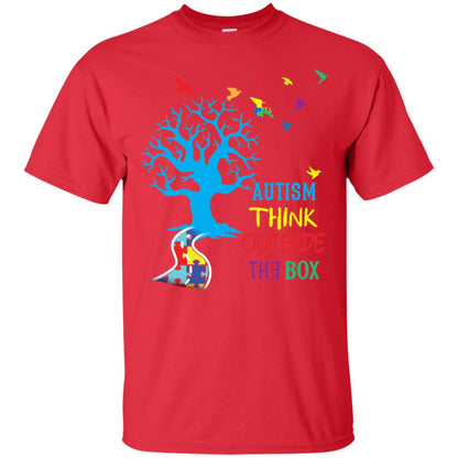 Autism Awareness T-shirt Autism Think Outside Red