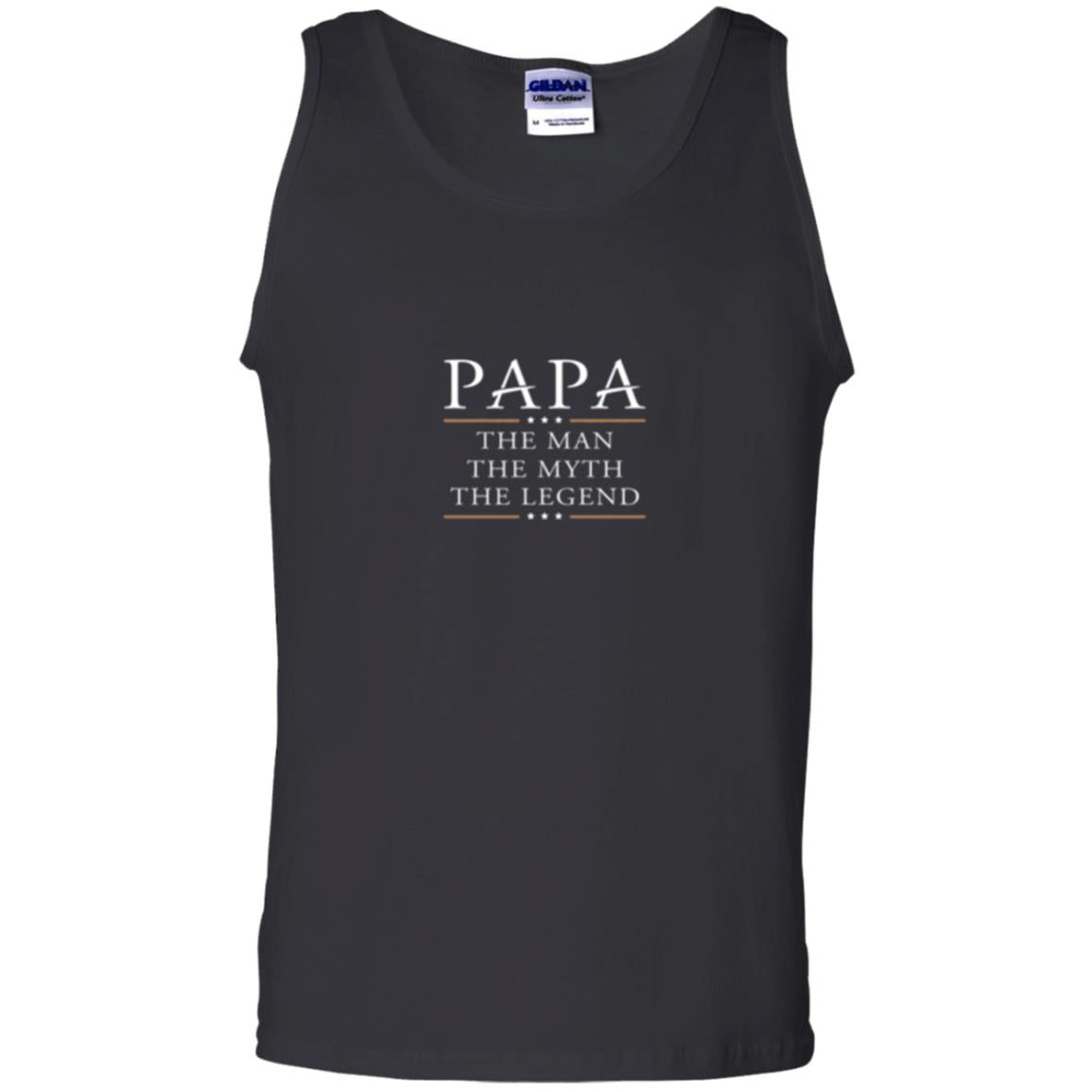 Family T-shirt Papa The Myth The Legend Black