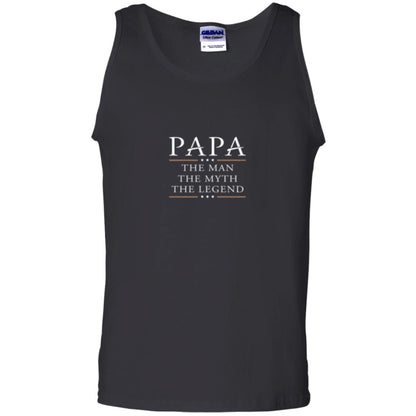 Family T-shirt Papa The Myth The Legend Black