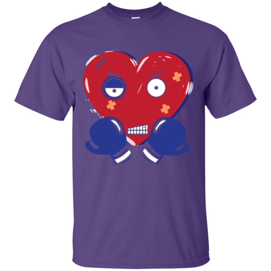 Sad Valentines Day T-shirt Patched Up Heart Purple