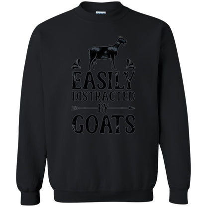 Goat Lover T-shirt Easily Distracted By Goats Black