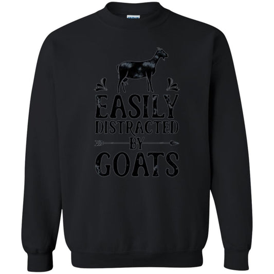 Goat Lover T-shirt Easily Distracted By Goats Black