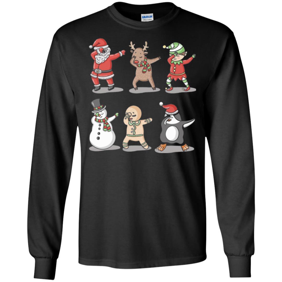 Christmas T-shirt Dabbing Santa Ugly Sweater Black